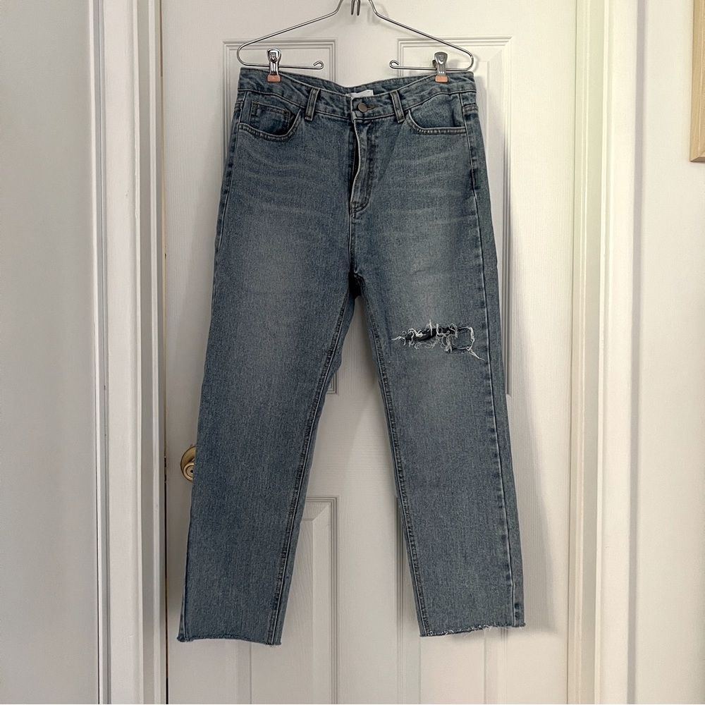 NWT OAK & FORT Mom Jeans - L